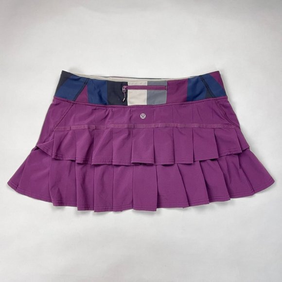 Lululemon Run Pace Setter Skirt Plum Women 10 Lined Pocket‎ Luxtreme Swift - Picture 3 of 15